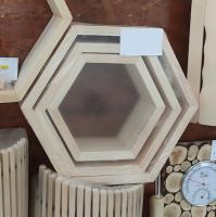 Продажа полки комплект 3шт (хвоя) "соты" (сорт ав) в Ижевске  в интернет-магазине Vseizdereva