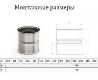 Продажа адаптер мм 1,0мм нерж ф140х140,(мама/мама) h=120мм умк в Ижевске  в интернет-магазине Vseizdereva