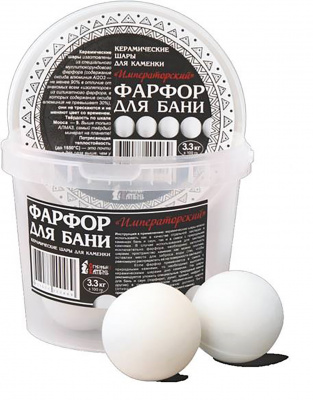 Продаем камни для бани (фарфор) императорский (ведро 3,3кг) d45-50 в Ижевске по доступным ценам.